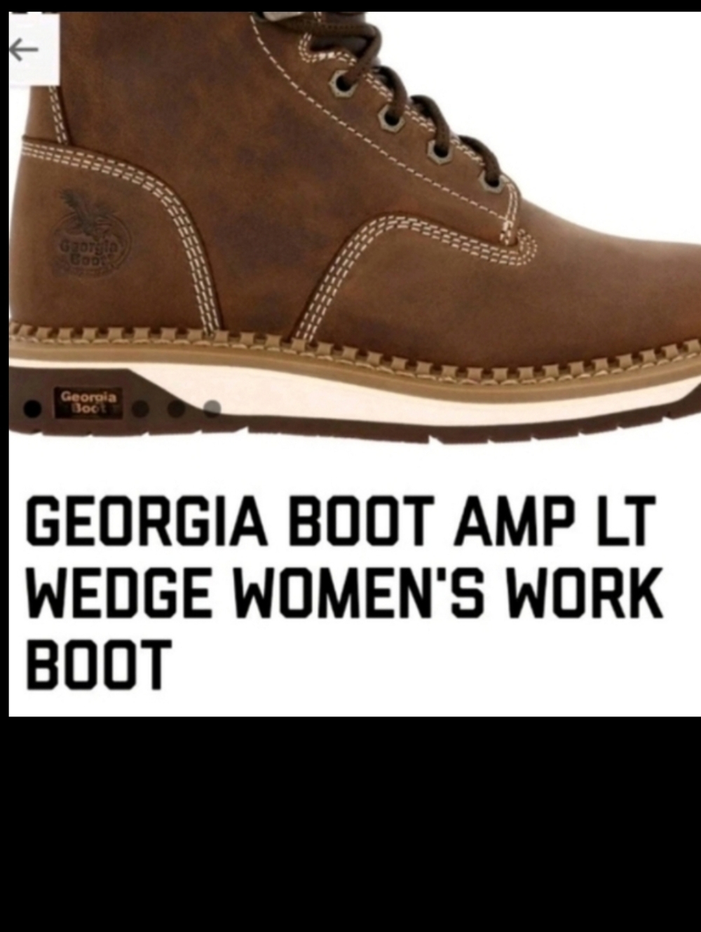 Georgia Boot Amp Brown Leather Work Safety Electric Fire Utility Boot Women 7.5 - Picture 13 of 14